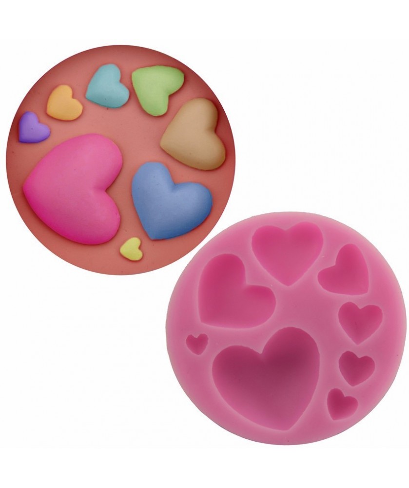 DSLONG 4 stampi in silicone a forma di cuore a forma di rosa d'amore, in resina, ideali per matrimoni, San Valentino, torte, cioccolato, dessert, aromaterapia, cera d'api fatta a mano per fare