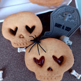 Stampo per biscotti a forma di Teschio occhi cuore