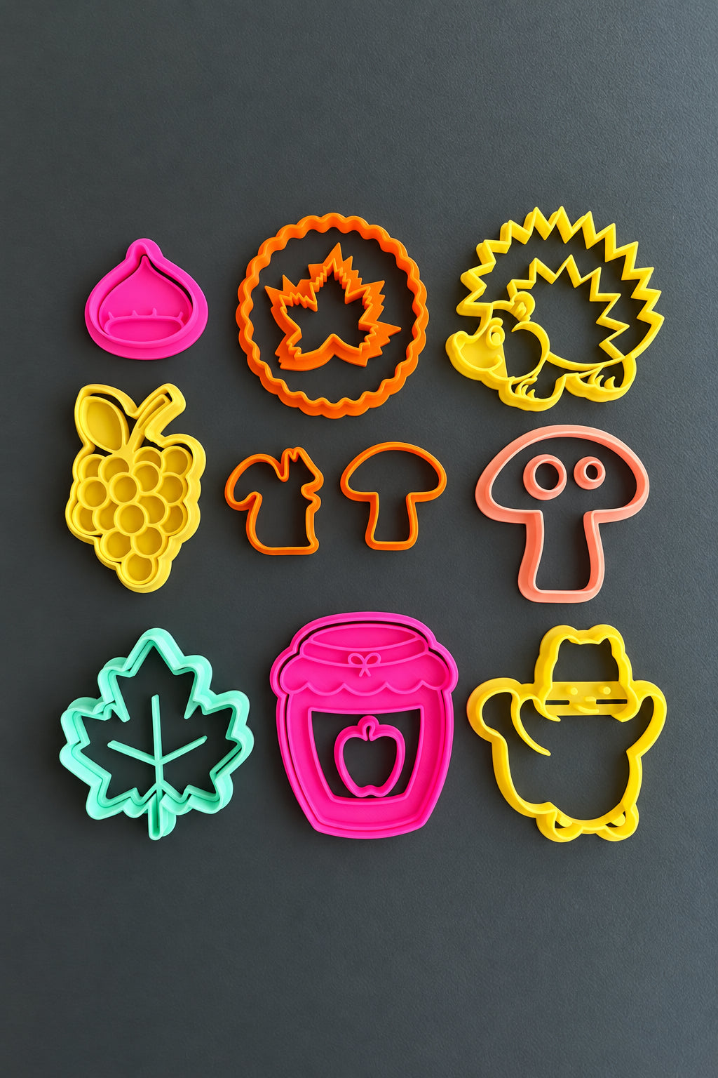Formine per biscotti a tema Autunno - set Medium (8 disegni)