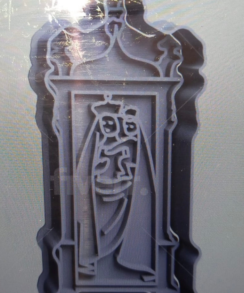 Stampo per biscotti a forma di Madonna Del Monte Romito con scritta (2 pz)