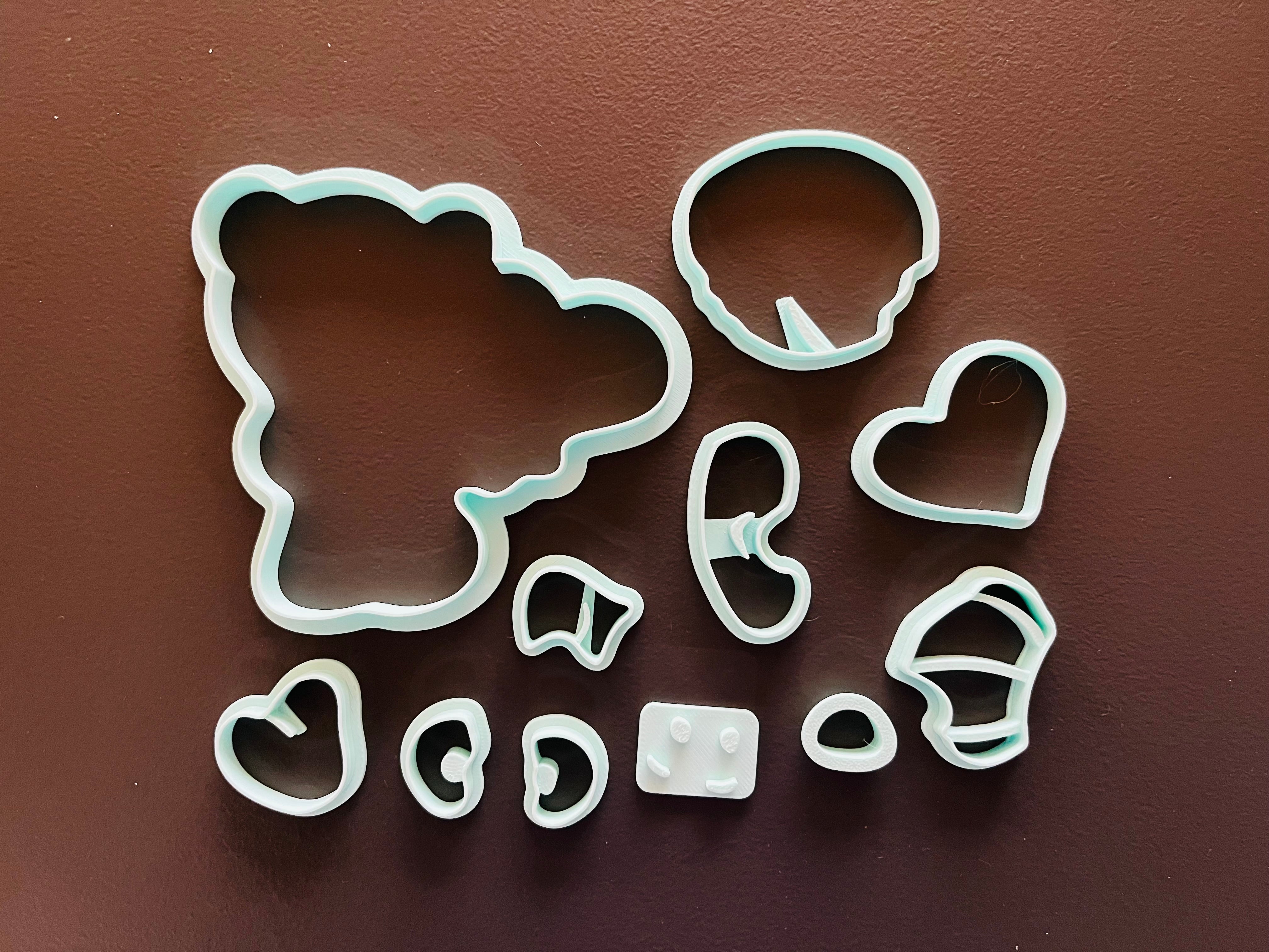 Stampo per biscotti a forma di Orsetto Cuore Scomponibile (11 pz)
