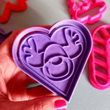 Stampo per biscotti a forma di Cuore con renna scomponibile (6 pz)