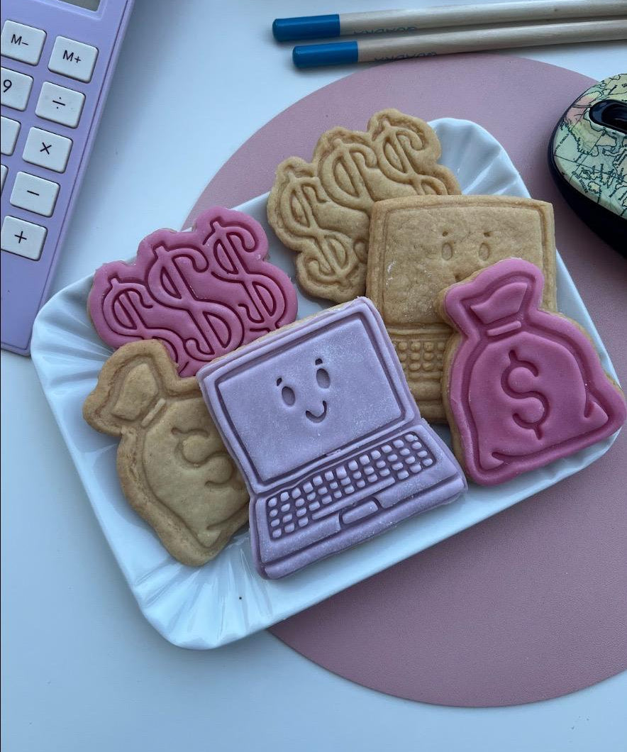 Set stampi per biscotti a tema Back to Work (6 stampi)