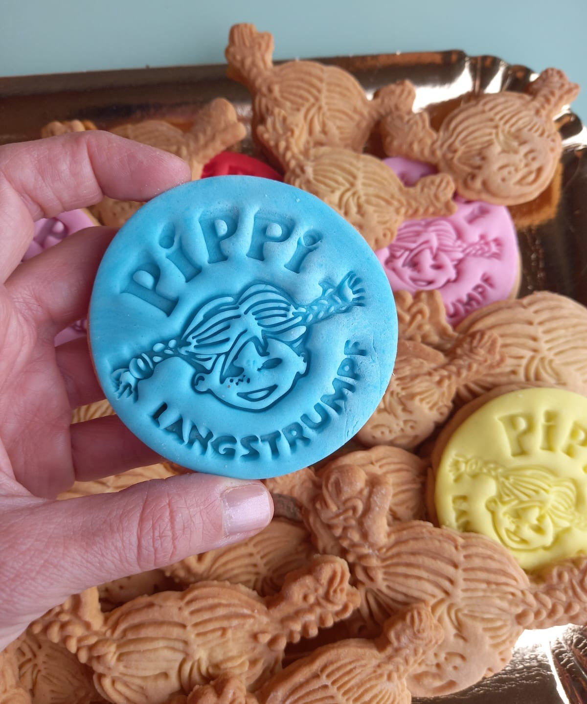 Stampo per biscotto a forma di Pippi Calzelunghe tondo