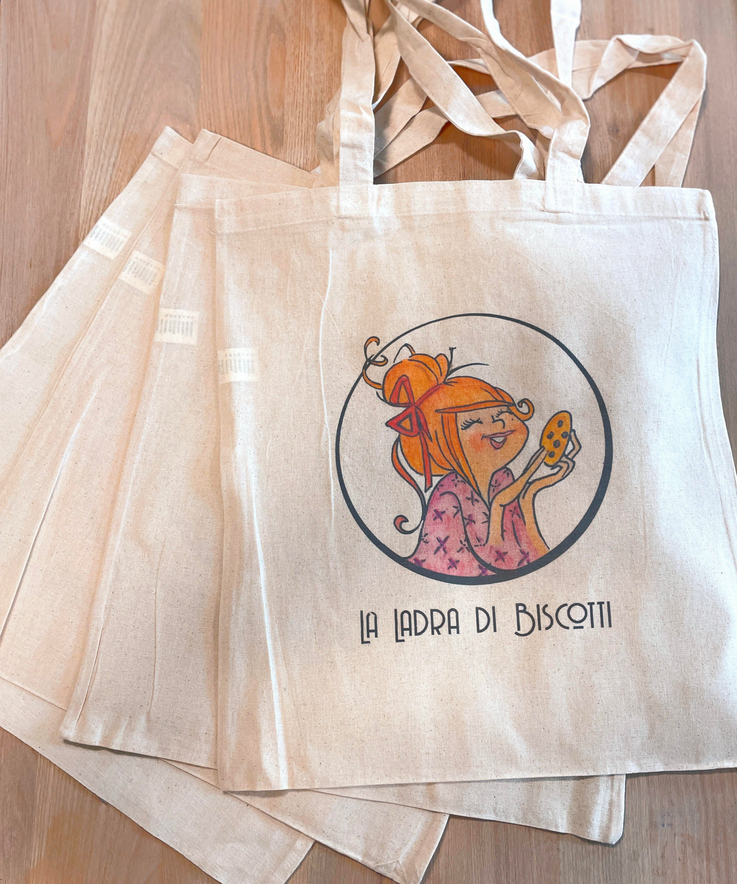 Borsa tote in cotone La Ladra di Biscotti