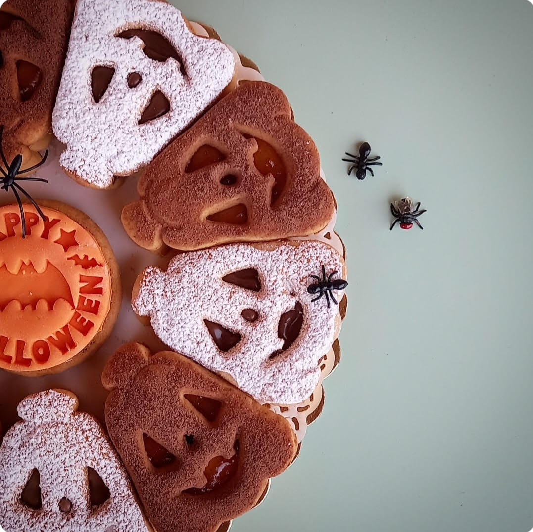 Stampo per biscotti a forma di Fetta Biscotorta Halloween Zucche farcita (3 pz)