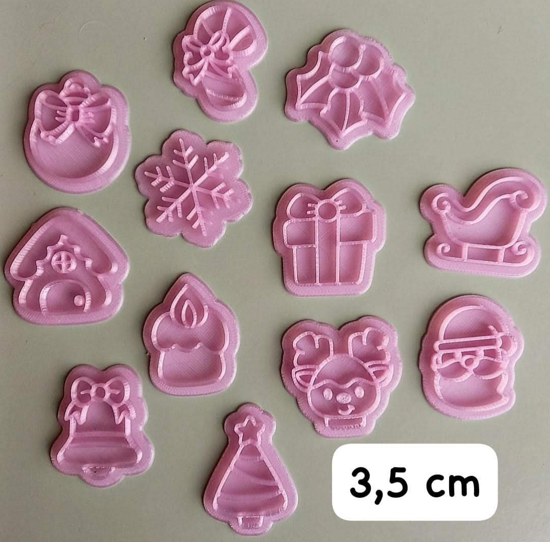 Stampo per biscotti a forma di Set timbri Natale calendario avvento 12 pezzi